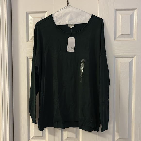 460 NWT Wonderly size large green sweater - Picture 6 of 7